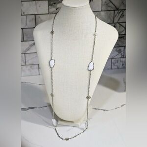 Kendra Scott Kinley White MOP Pearl Logo Necklace - NEW